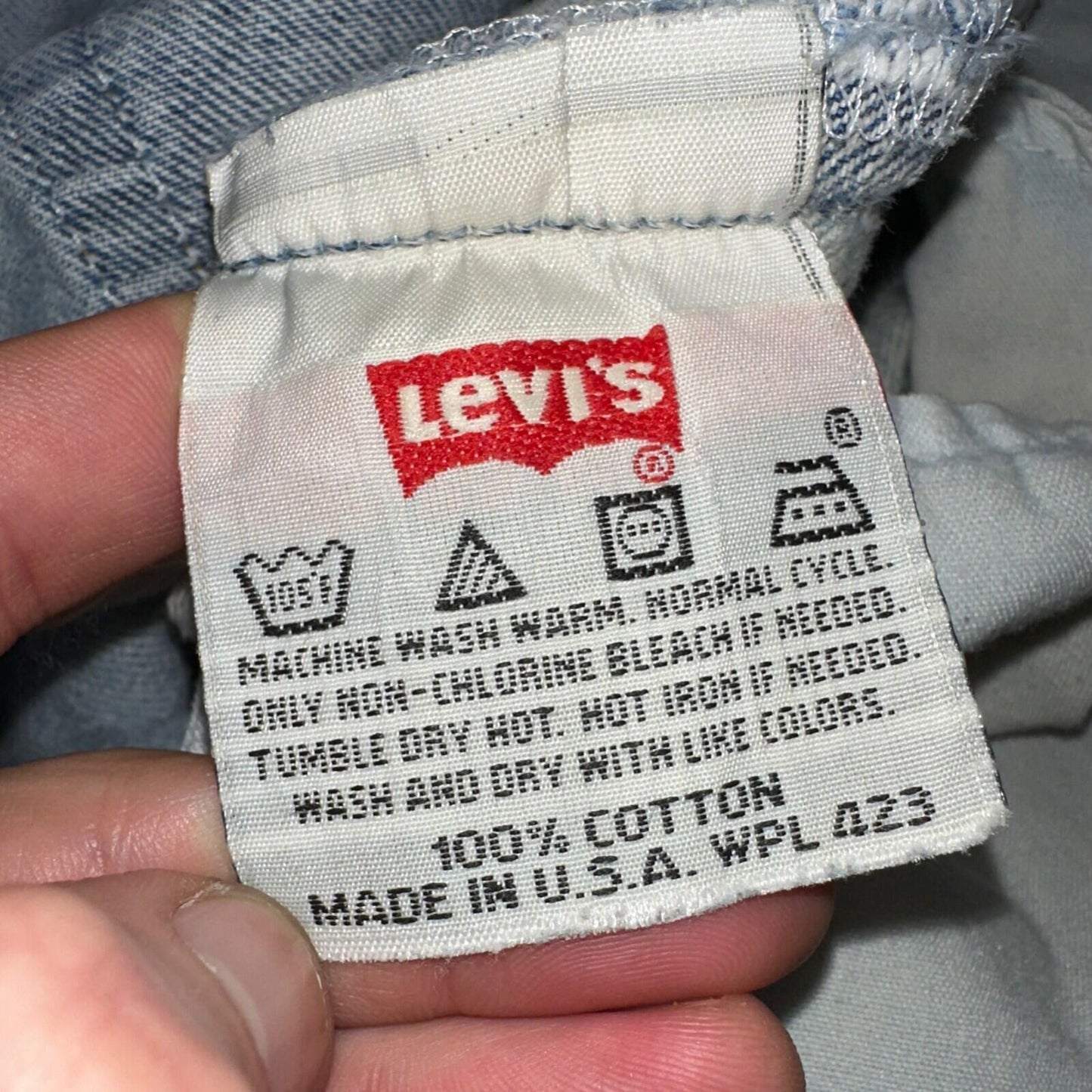 Levis 501 Vintage 90s USA XX Straight Leg Jeans Blue Light Wash 34x34 Act 32x33