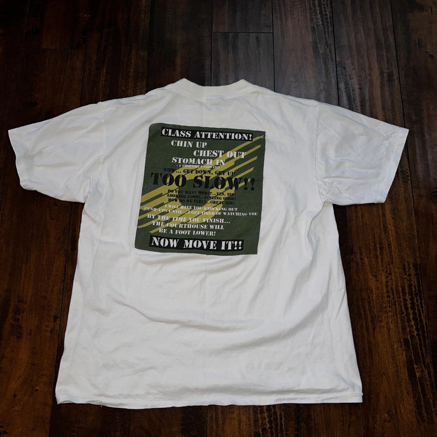 Oneita Boot Camp Vintage T Shirt 90s Military Army Training Soldier Funny Humor