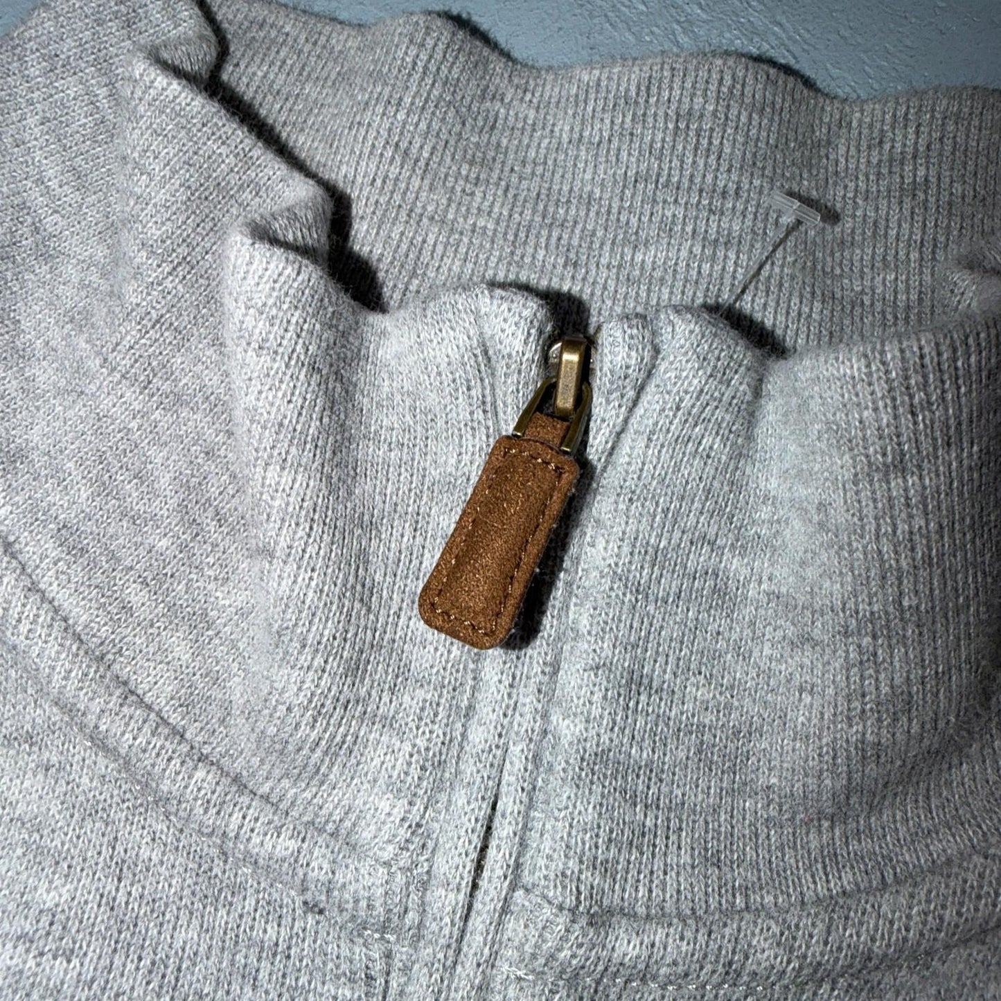 Polo Ralph Lauren Sweater VTG 2XL Gray Cotton Long Sleeve Mock Neck Quarter Zip