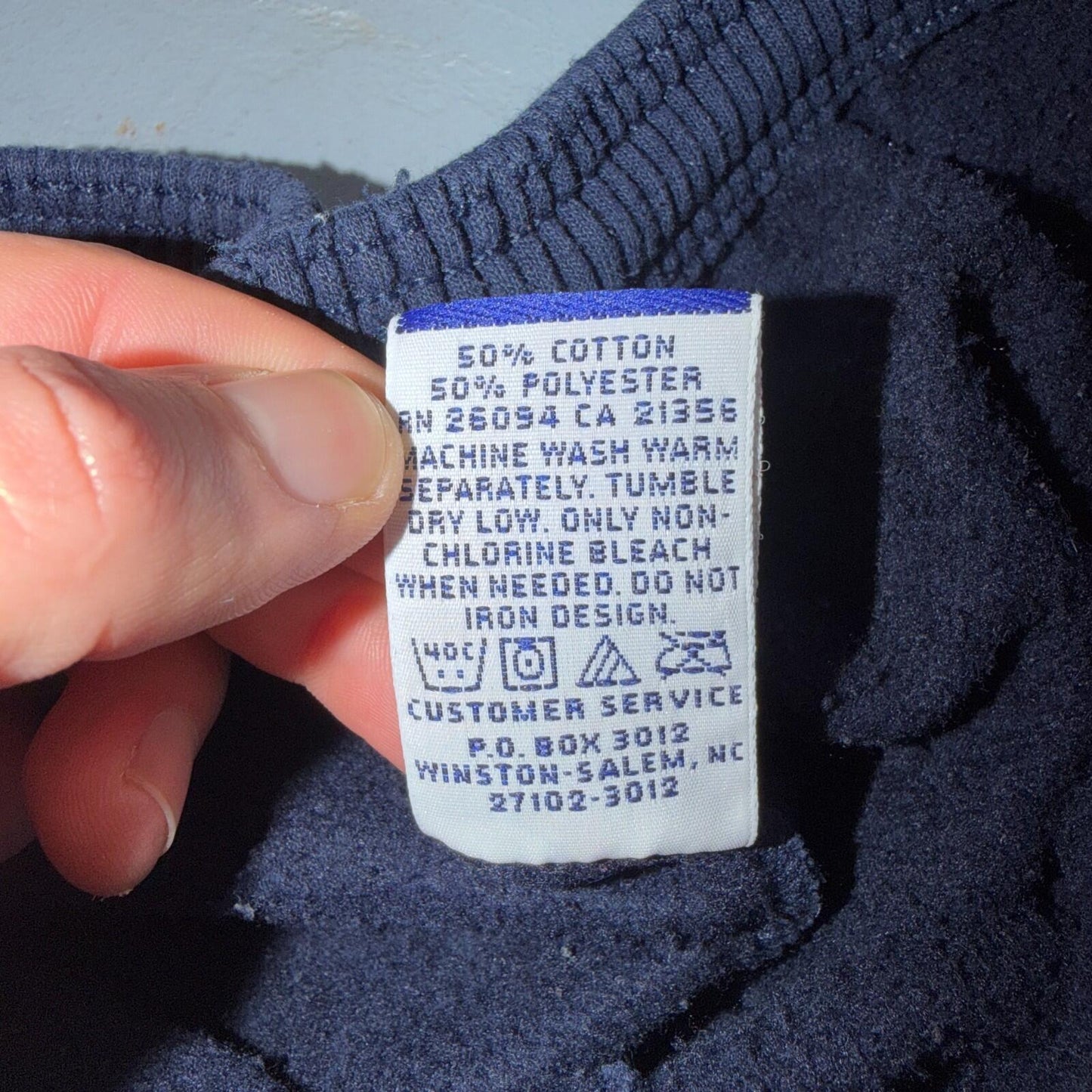 90s Vintage Champion Sweatpants Navy Blue Flat Cuffs Large Capri Cut