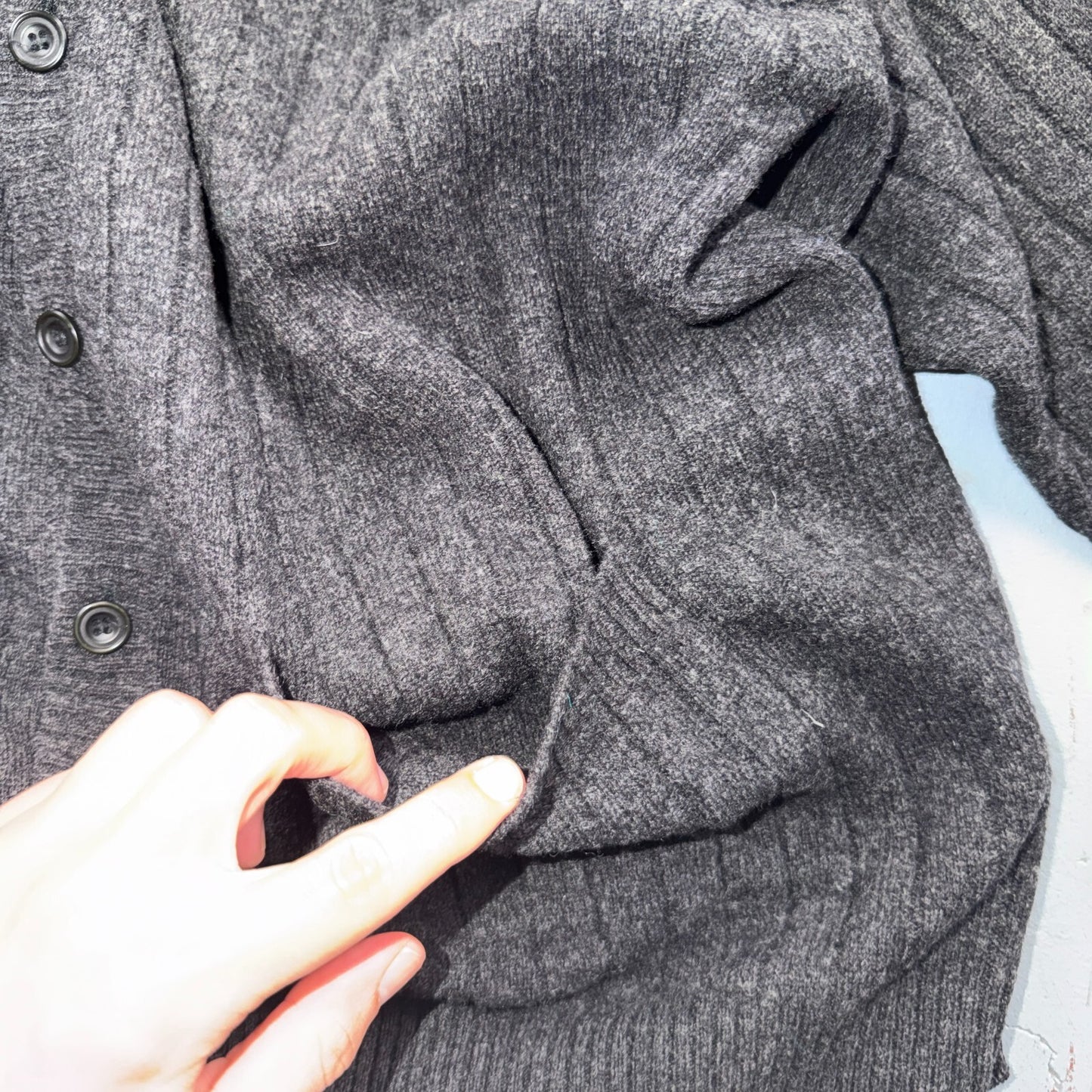 Pendleton VTG Cardigan Mens L 100% Shetland Wool Woven Gray Pockets