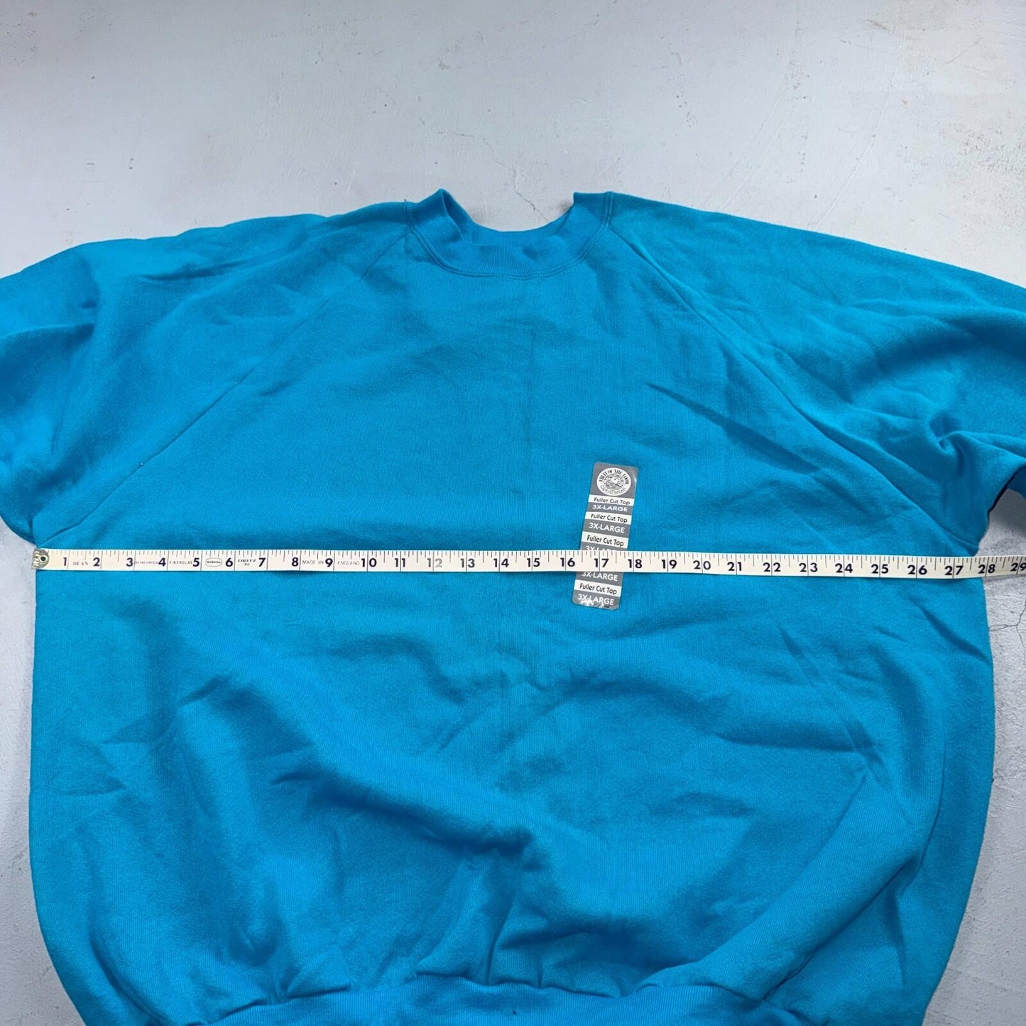 VTG FOTL Tags Sweatshirt Mens 3XL Blue Travel USA America Basic Deadstock