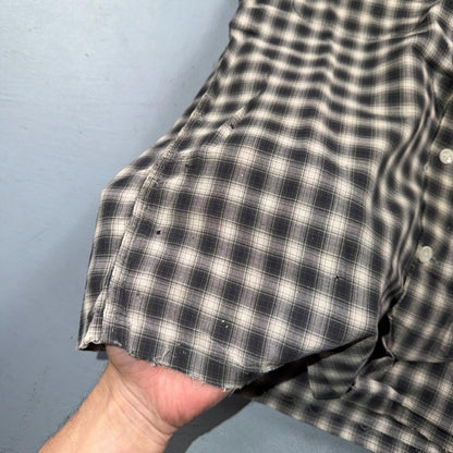 Vintage 60s McGregor Checker Loop Collar Button Up Shirt Made In USA Rockabilly