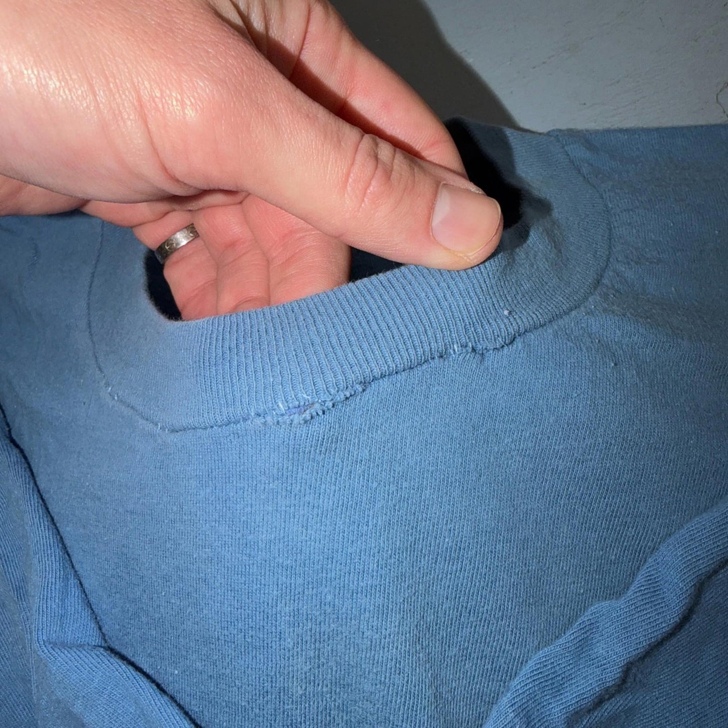 VTG USA 90s Towncraft Penney Oversized Polo T Shirt Size XL Blue Single Stitch