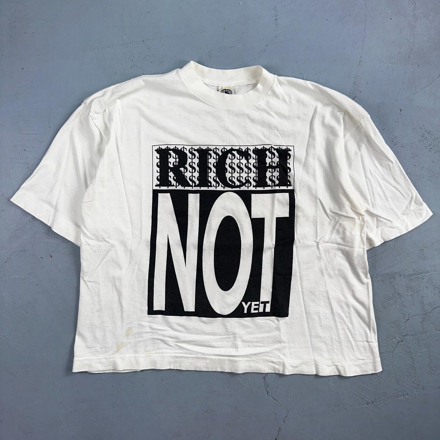 Rich Not Yet Funny Crop Top VTG T Shirt 90s Ross Quote Cool Graphic Quote 1990s