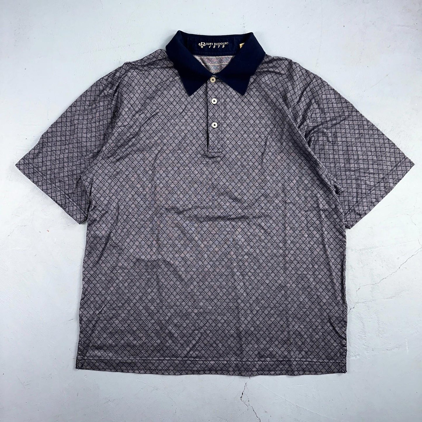 Joey Rodolfo 1879 Men's 2XL Short Sleeve Royal Blue Hokulia Striped Golf Shirt