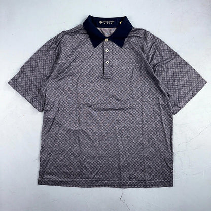 Joey Rodolfo 1879 Men's 2XL Short Sleeve Royal Blue Hokulia Striped Golf Shirt