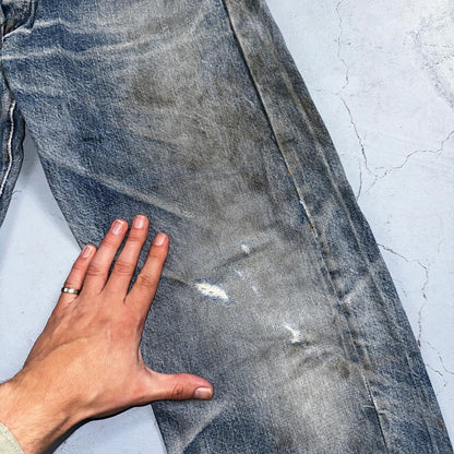 Levis 501 Vintage 80s Redline Selvedge USA XX Jeans Light Wash 34x34 Act 31x30