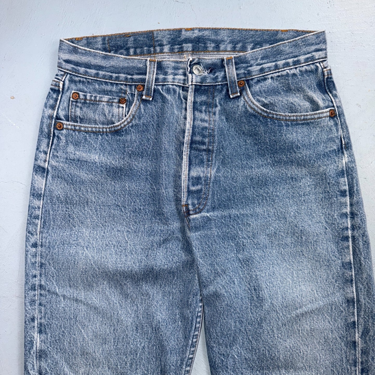 Levis 501 Vintage 80s USA XX Straight Leg Jeans Blue Light Wash 31x33 Act 28x29