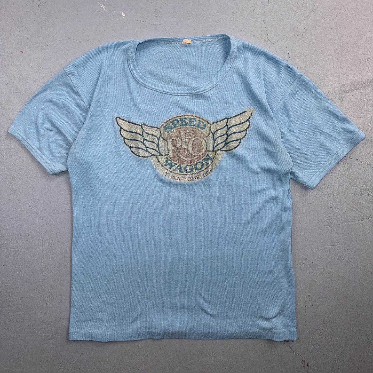 VTG 70s REO Speed Wagon 1978 Tuna Tour Rock Music T Shirt Concert Baby Tee Band