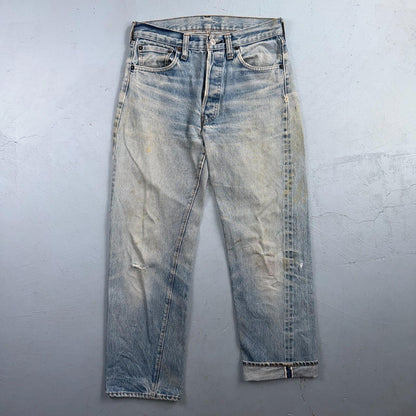 Levis 501 Vintage 80s Redline Selvedge USA XX Jeans Light Wash Act 28x27