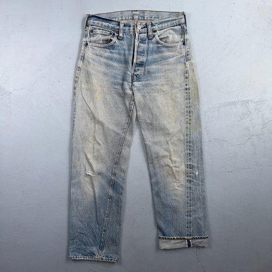 Levis 501 Vintage 80s Redline Selvedge USA XX Jeans Light Wash Act 28x27