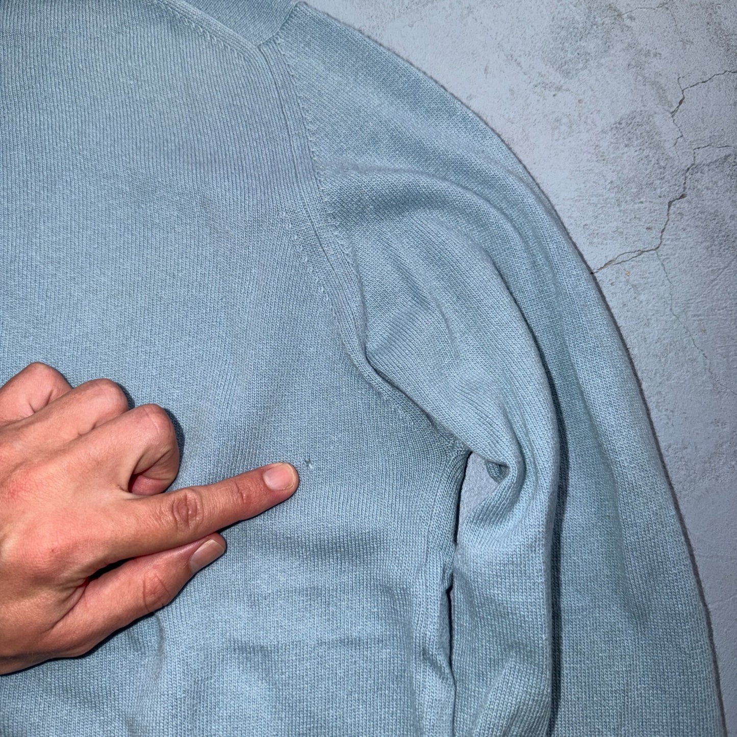 VTG Pringle of Scotland Cashmere Wool Crewneck Sweater Blue Made In Scotland 70s