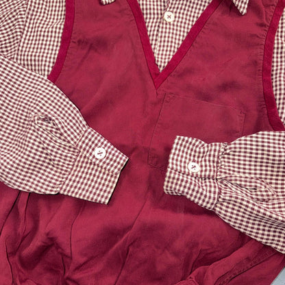 VTG 50s Gabardine Loop Collar Shirt S Rockabilly Vest Jac California Ricky RARE