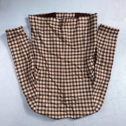 Giorgio Armani Jacket Women 42 VTG Brown Houndstooth V Neck Italy Cashmere Wool