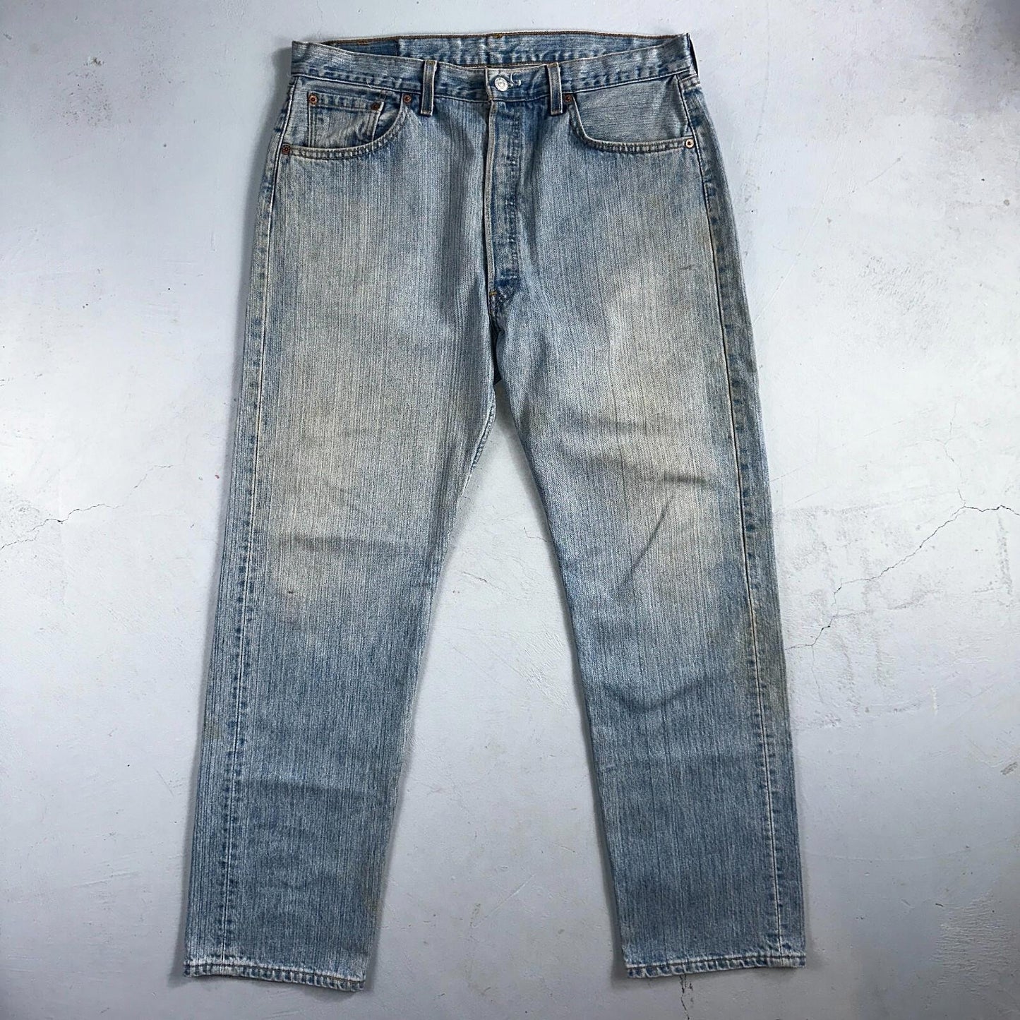 Levis 501 Vintage 90s USA XX Straight Leg Jeans Blue Light Wash 38x32 Act 36x32