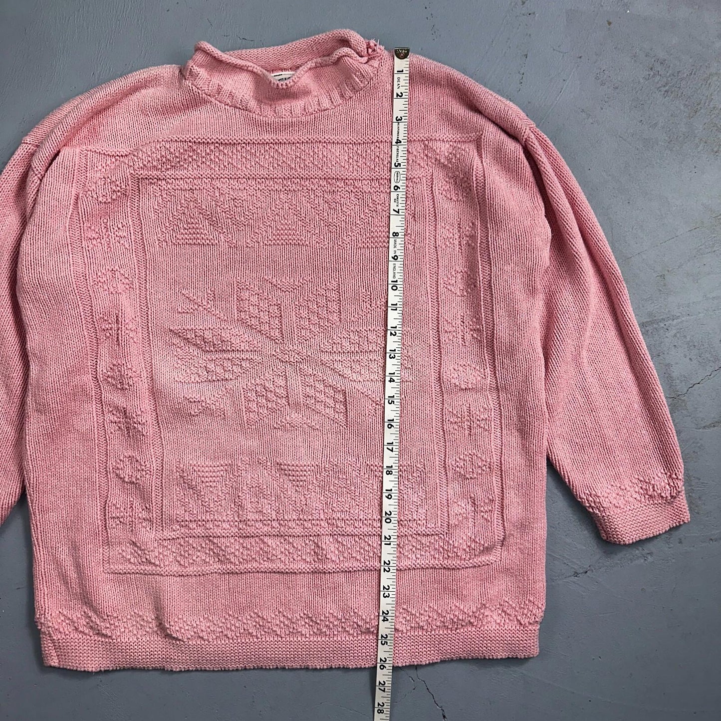 Basic Editions Women's Sweater Pink Jacket 100% Cotton Casual Christmas Winter