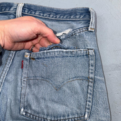 Levis 501 Vintage 80s Redline Selvedge USA XX Jeans Light Wash 33x34 Act 30x30