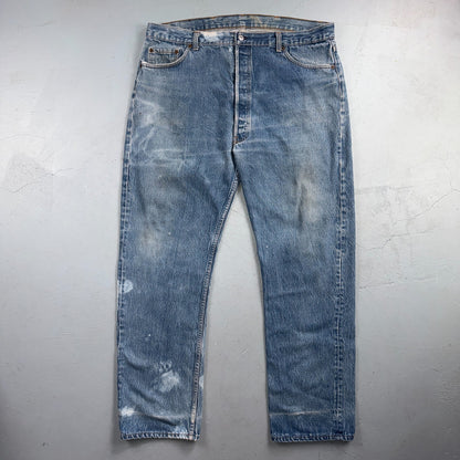 Levis 501 Vintage 80s USA XX Straight Leg Jeans Blue Light Wash 42x32 Act 40x31