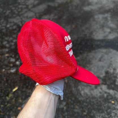 Vtg I'd Rather Push A Chevy Than Drive A Ford Mesh Snap Back Trucker Hat USA