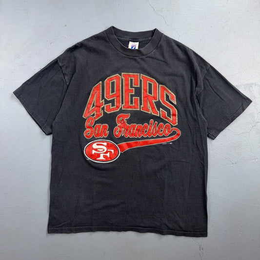 Vintage 90s San Francisco 49ers NFL Anniversary T Shirt Made in USA Sz XL Sports
