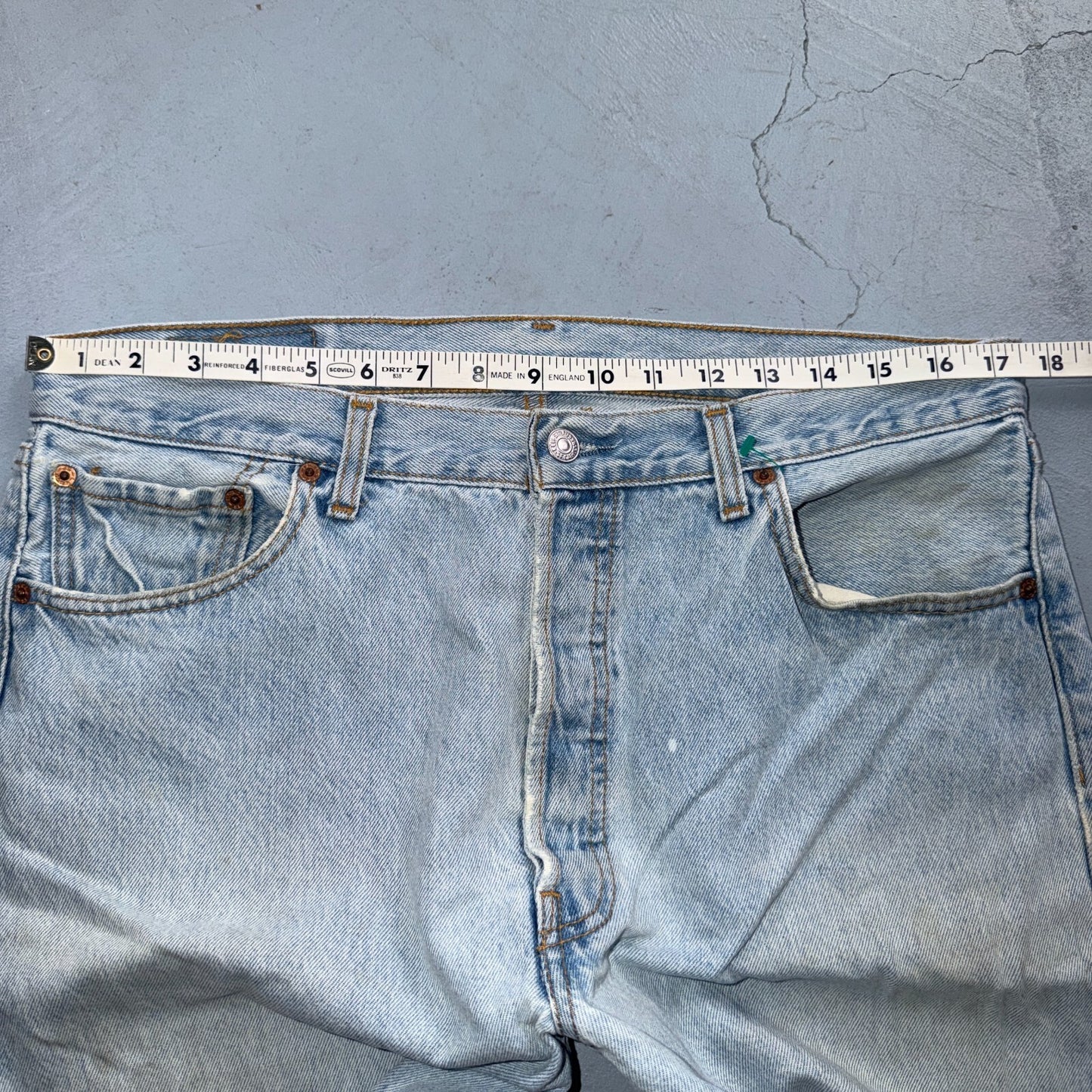 Levis 501 Vintage 90s Y2K XX Straight Leg Jeans Blue Light Wash 36x34 Act 35x32