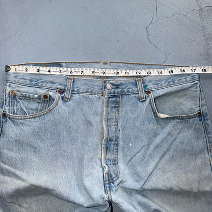 Levis 501 Vintage 90s Y2K XX Straight Leg Jeans Blue Light Wash 36x34 Act 35x32