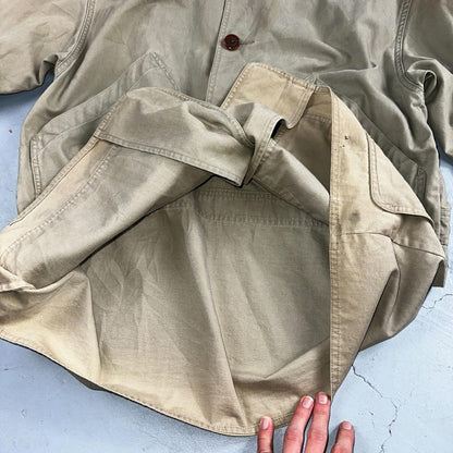 Eddie Bauer Jacket Mens M Tan Brown Chore Barn Field Coat Canvas Outdoor VTG