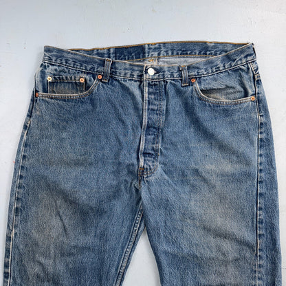 Levis 501 Vintage 80s USA XX Straight Leg Jeans Blue Light Wash 40x30 Act 37x28