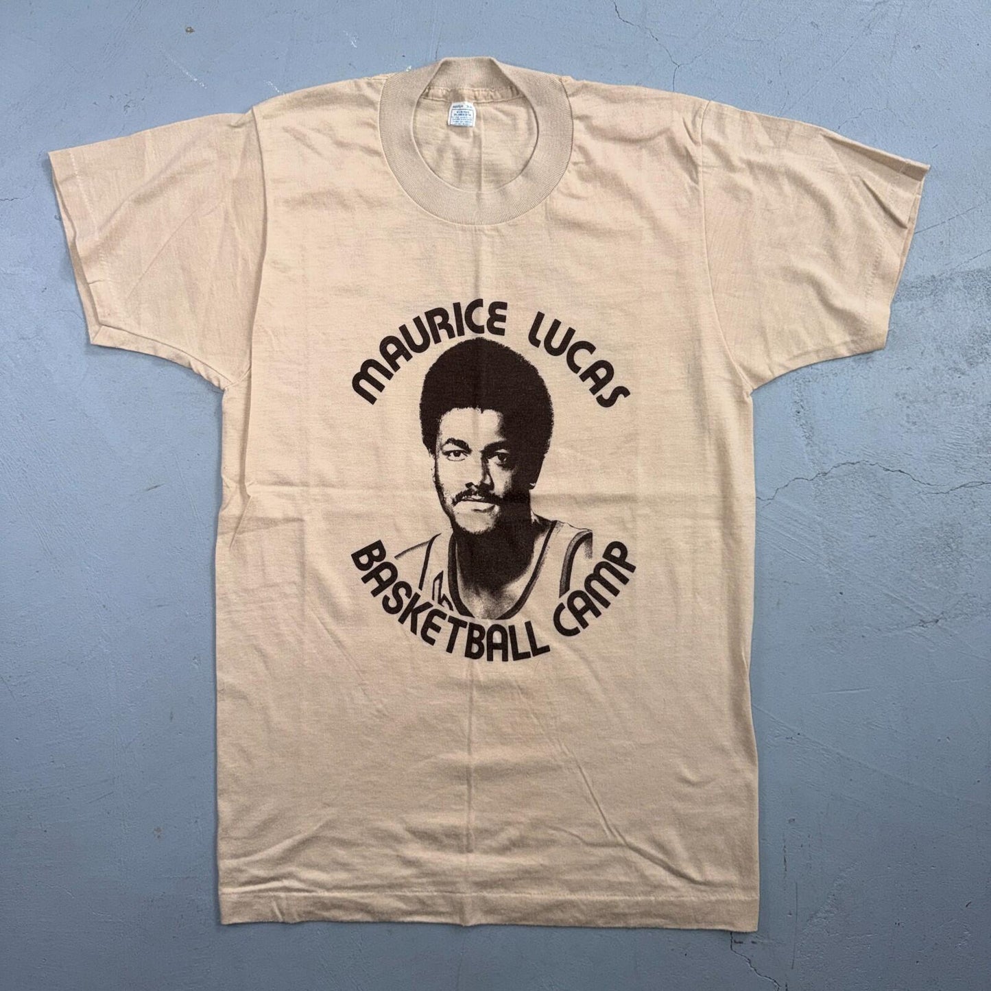 Nike Vintage T Shirt MAURICE LUCAS Basketball Camp 1970s 70s Rare Swoosh Jordan