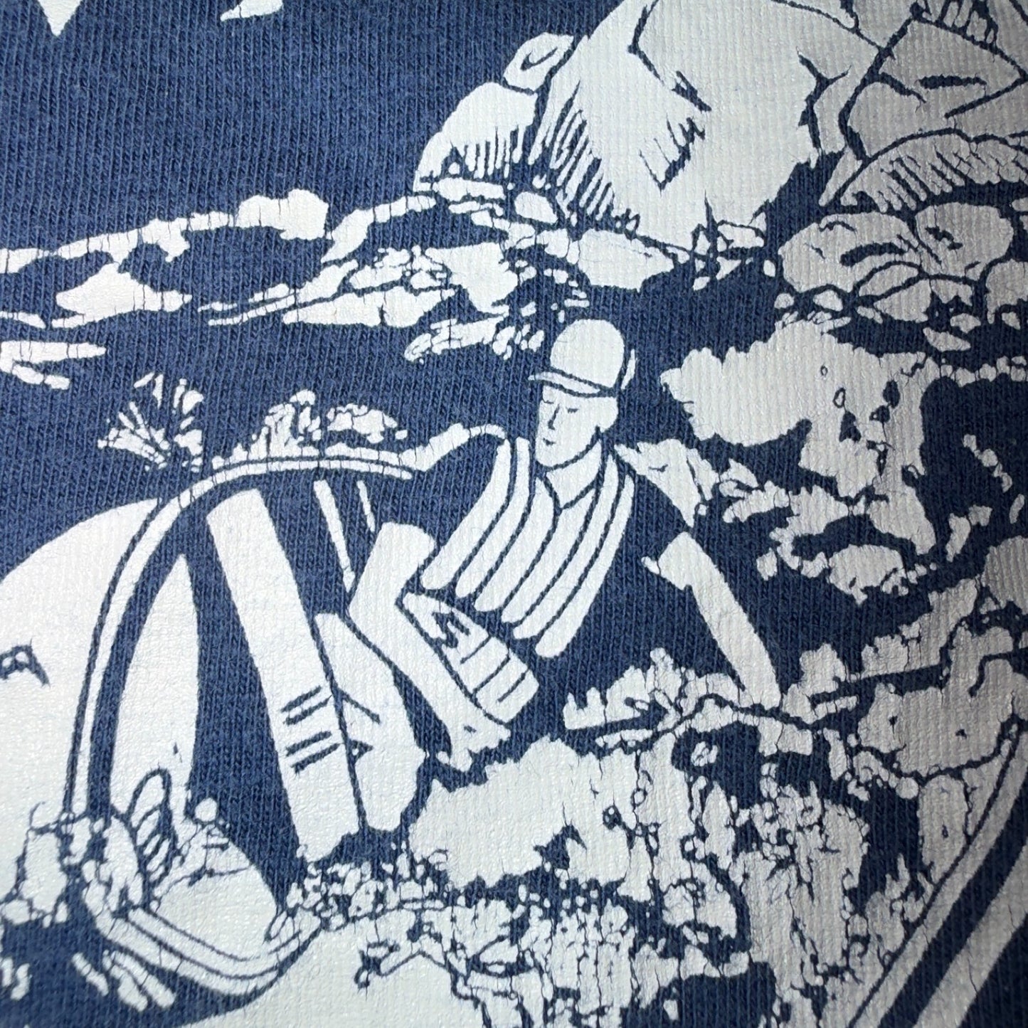 VTG 70s Lean Downstream Hike Fishing River Mountain Graphic T Shirt Outdoor PDX