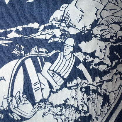 VTG 70s Lean Downstream Hike Fishing River Mountain Graphic T Shirt Outdoor PDX