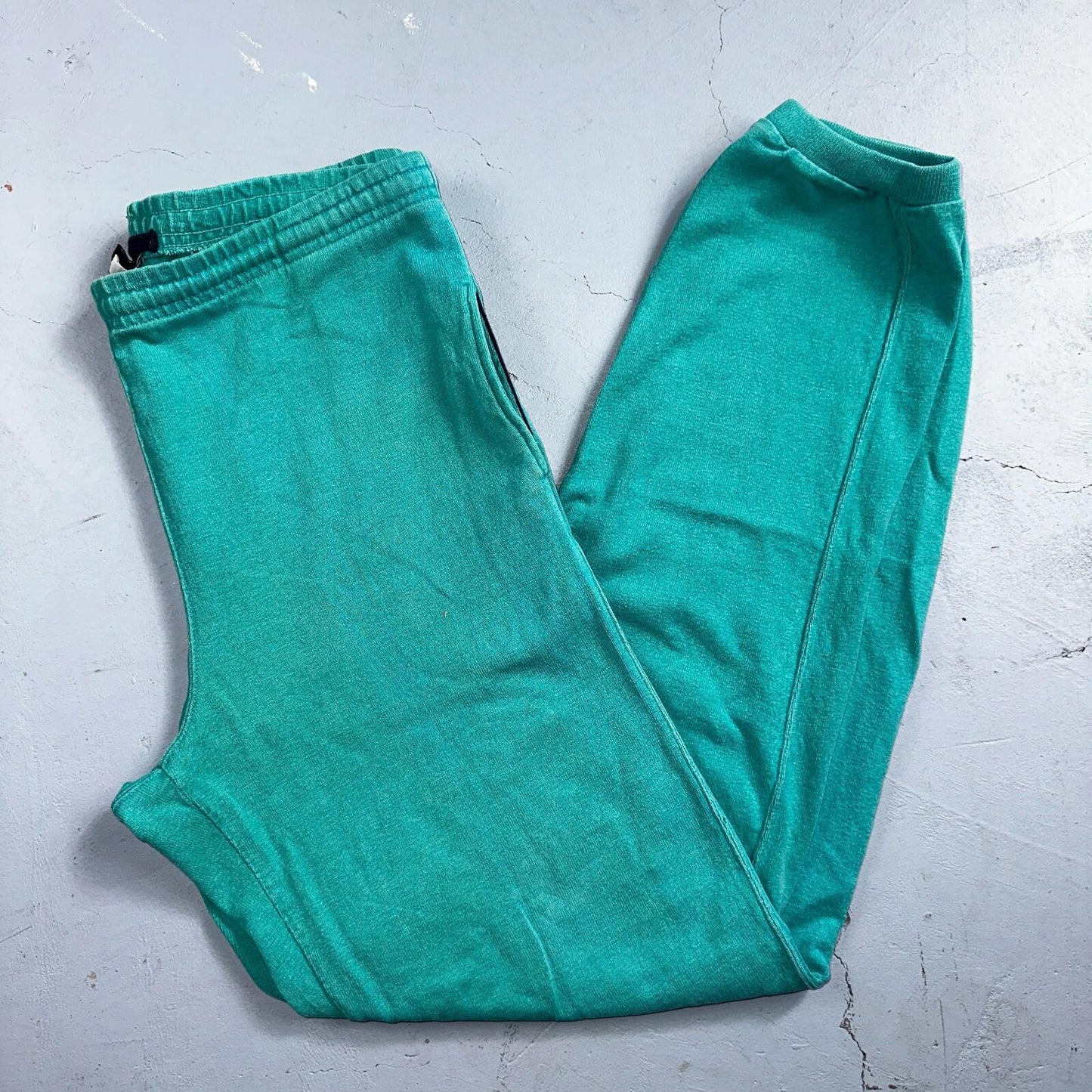Vintage 90s Lands End Fleece Sweatpants Adult M Green Made In USA Champion