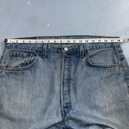 Levis 501 Vintage 90s USA XX Straight Leg Jeans Blue Light Wash 38x32 Act 36x32