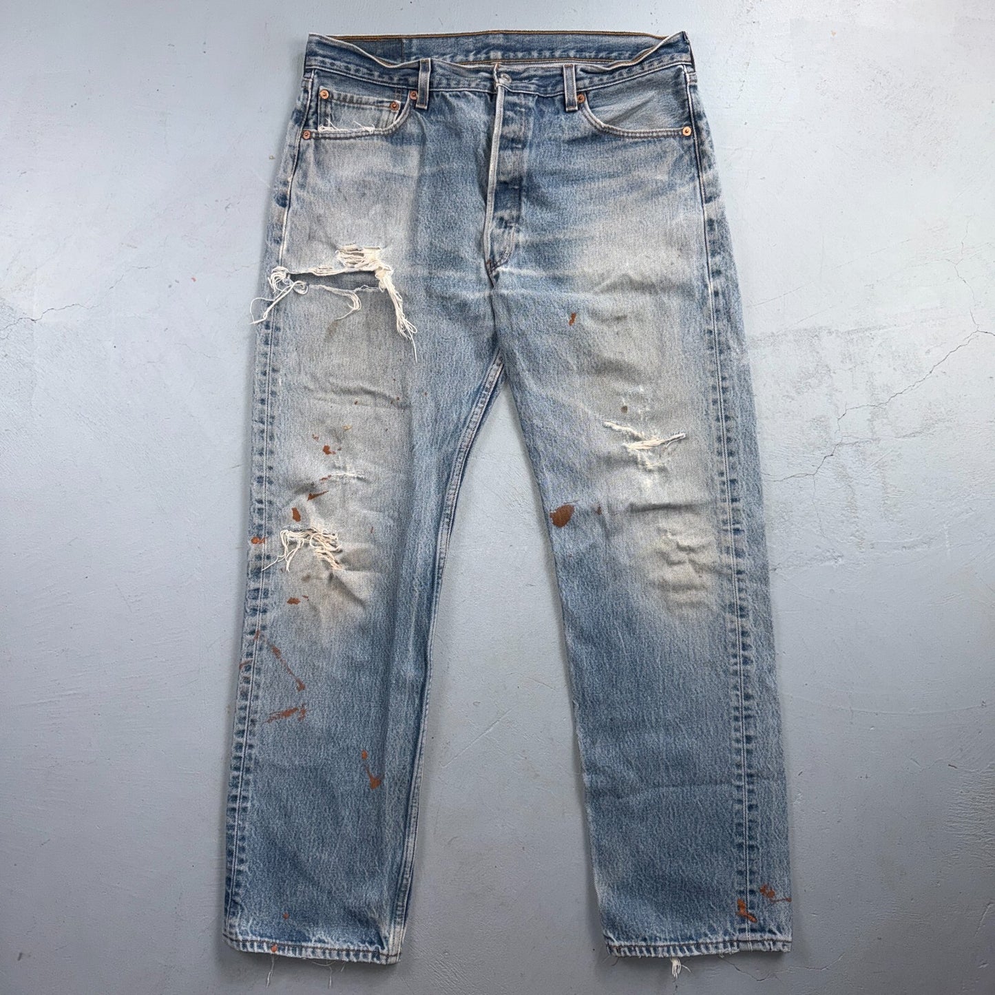 Levis 501 Vintage 90s Y2K XX Straight Leg Jeans Blue Light Wash 36x34 Act 34x29
