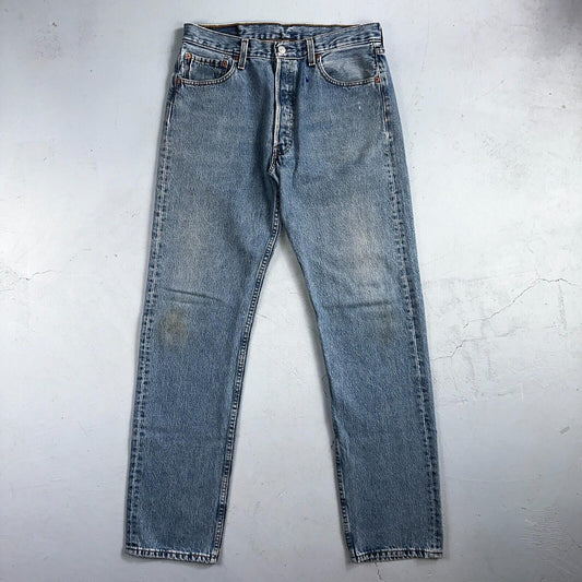 Levis 501 Vintage Y2K XX Straight Leg Jeans 90s Blue Light Wash 34x36 Act 32x34