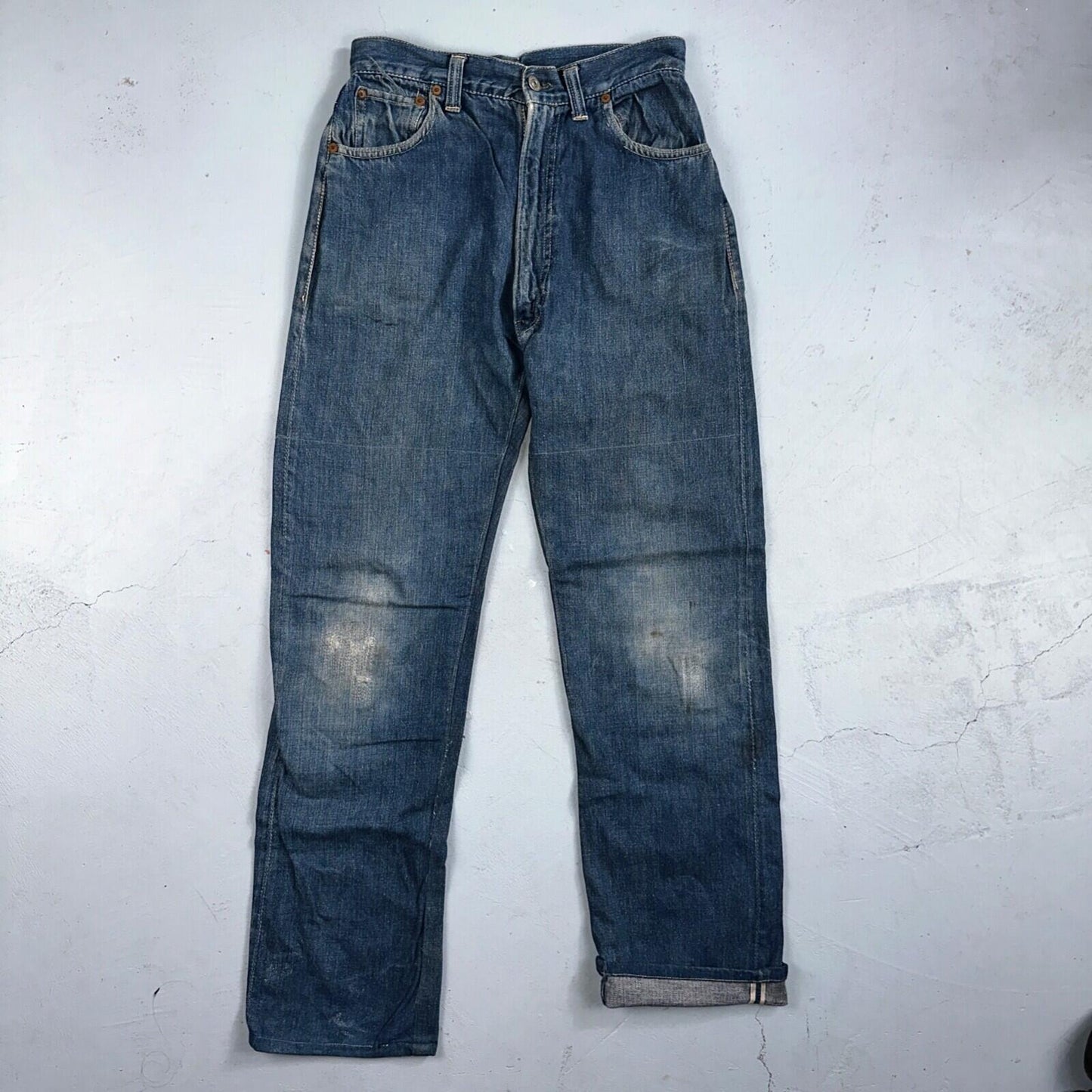 Levis 701 Big E Vintage 50s Redline Hidden Rivets USA 1950s Jeans 501 Act 26x29
