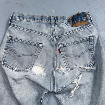 Levis 501 Vintage 80s Redline Selvedge USA XX Jeans Light Wash 30x38 Act 28x33