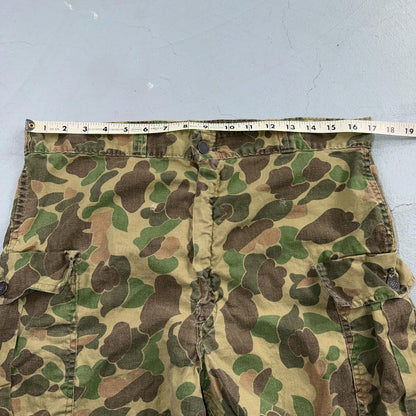 Vintage 40s USMC 13 Star Duck Camo Pants 40s Frogskin WWII Cargo Military 34x28