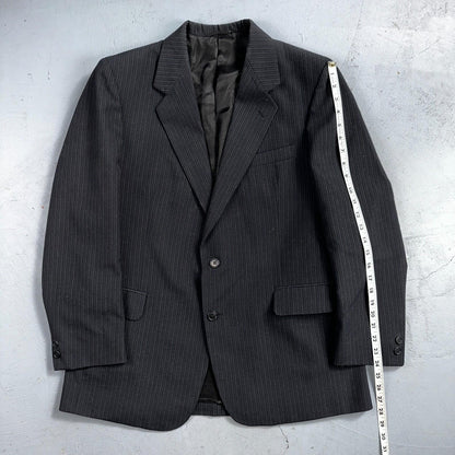 VTG Mens 3 PC Suit 42 Jacket Coat Pants Black Vest Rockabilly 70s American Trend