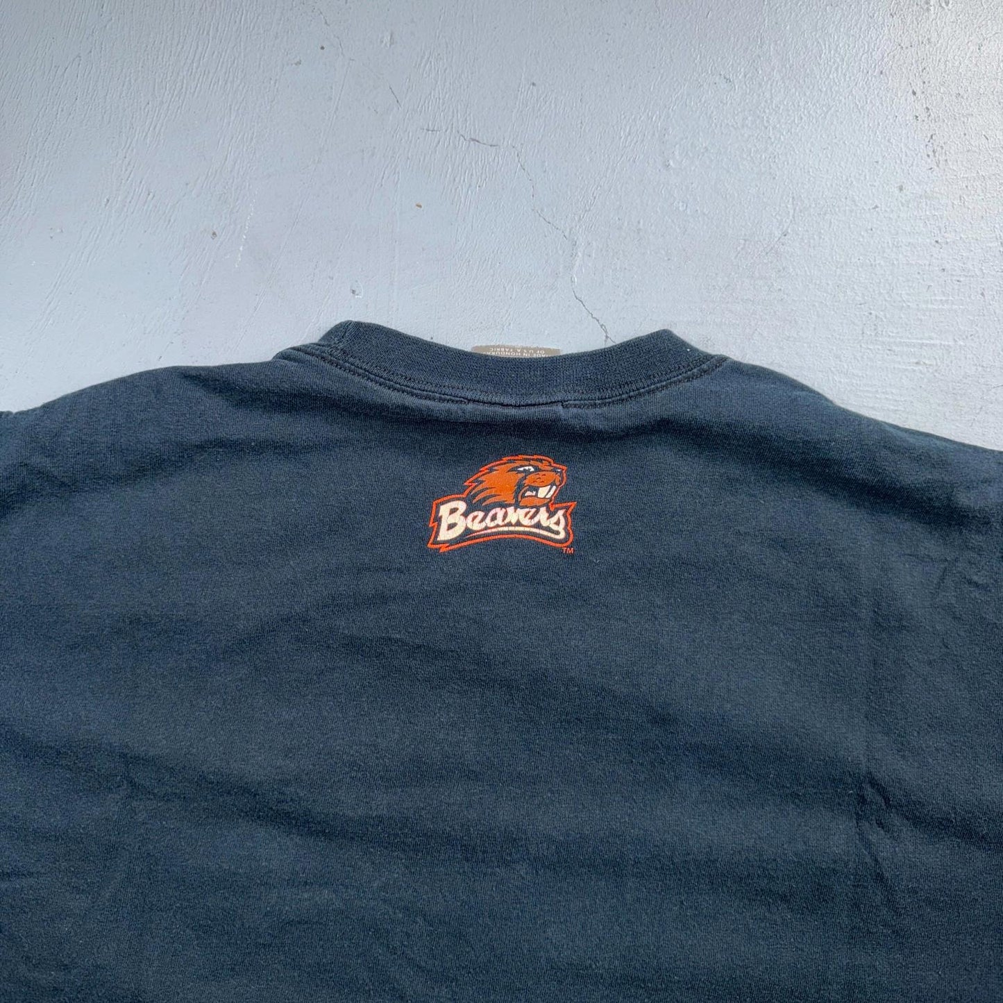 Nike Beavers Vintage T Shirt Black Center Swoosh Black 2XL Oregon College