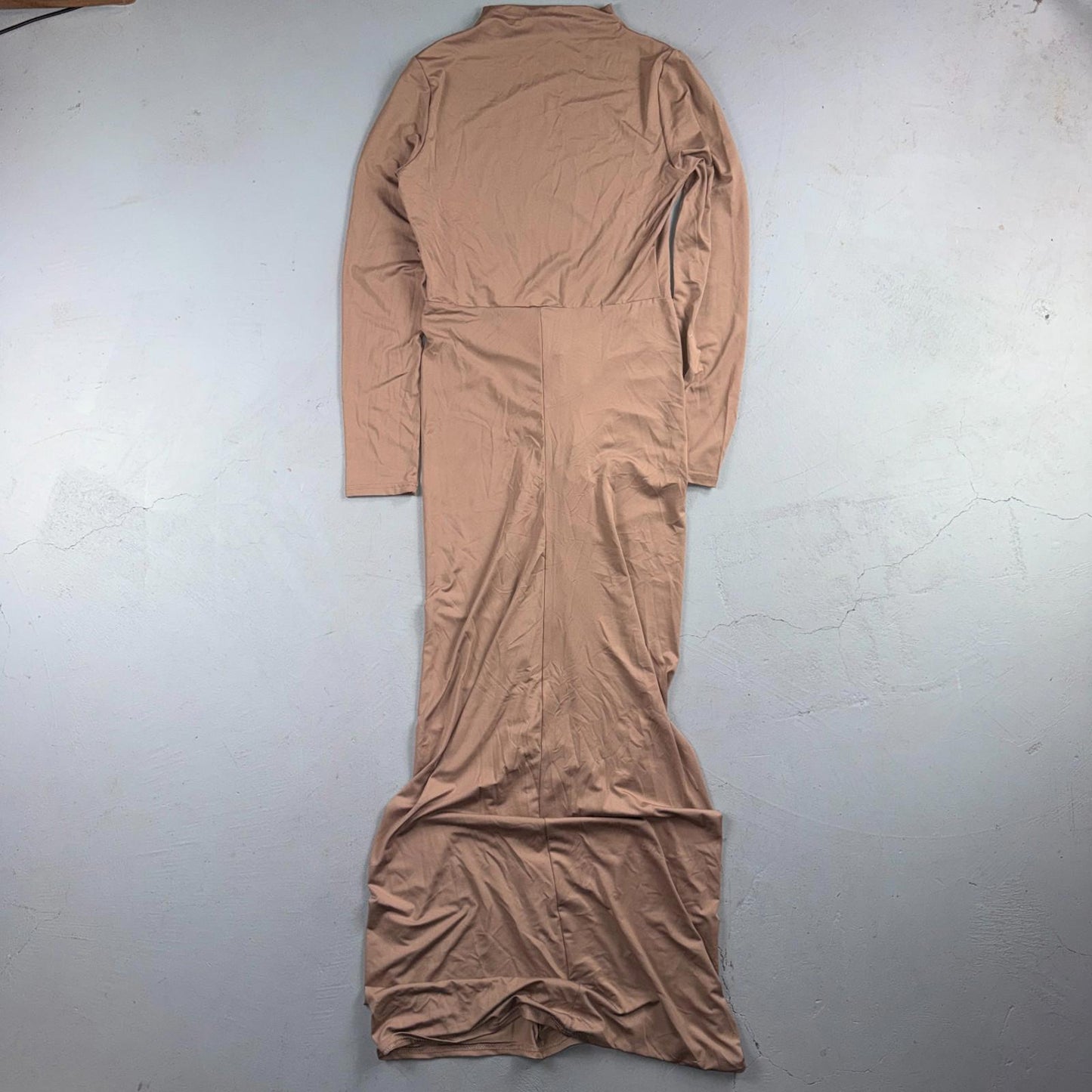 Women High Neck Long Sleeve Solid Sexy Bodycon Party Maxi Dress Casual Small