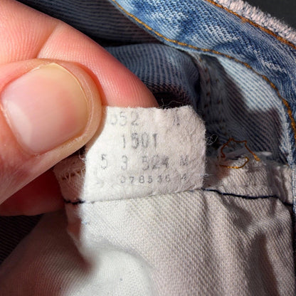 Levis 501 Vintage 80s Redline Selvedge USA XX Jeans Light Wash 34x38 Act 31x33