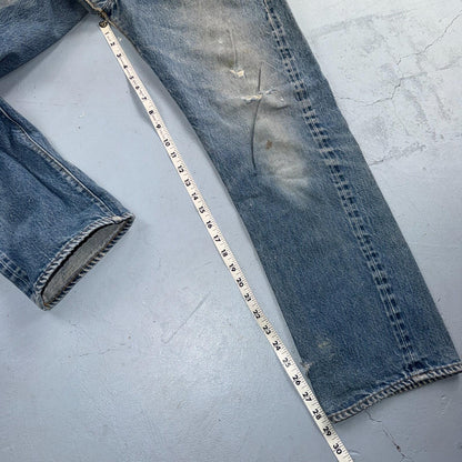 Levis 501 Vintage 80s Redline Selvedge USA XX Jeans Light Wash 35x34 Act 32x29
