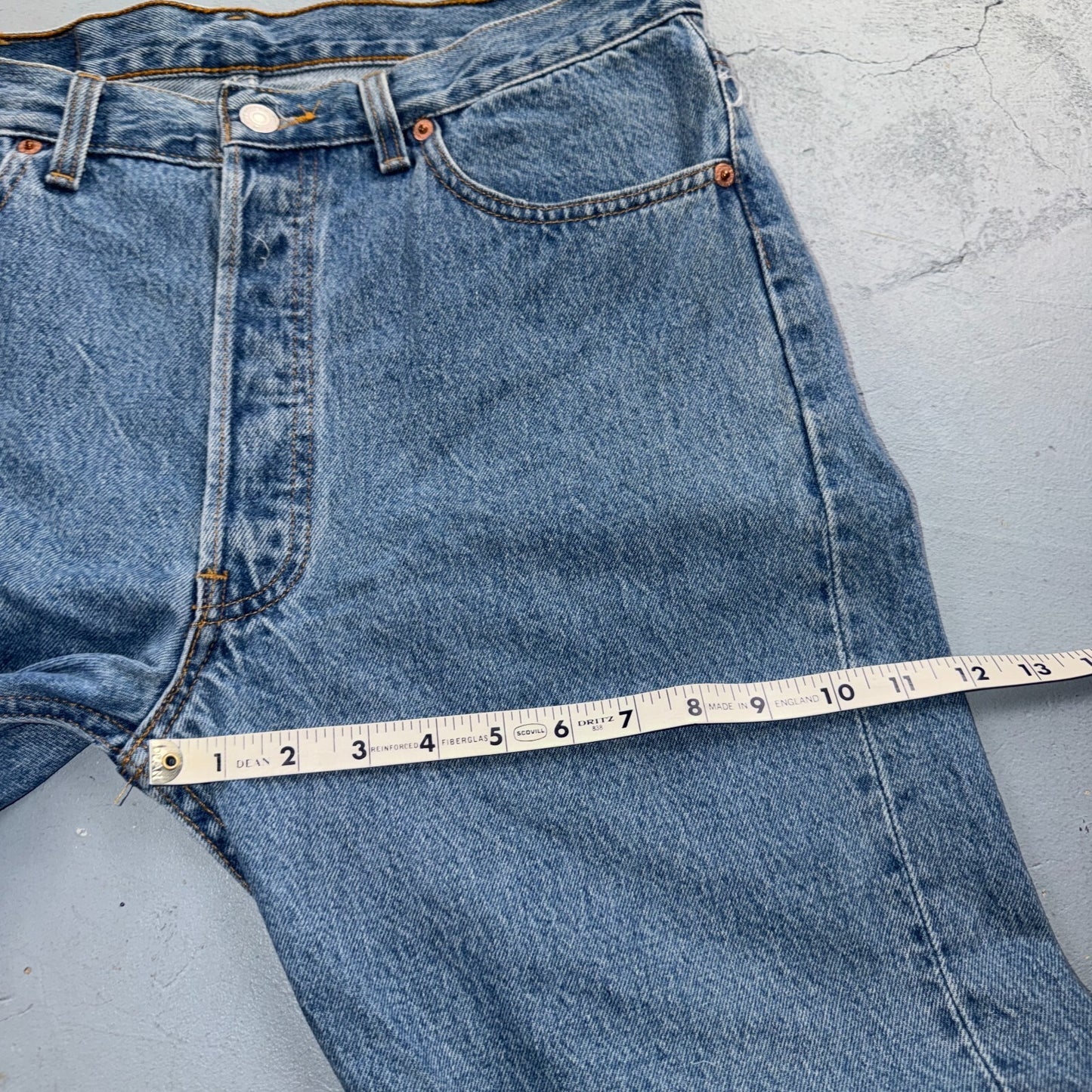 Levis 501 Vintage 90s USA XX Straight Leg Jeans Blue Light Wash 34x30 Act 33x26