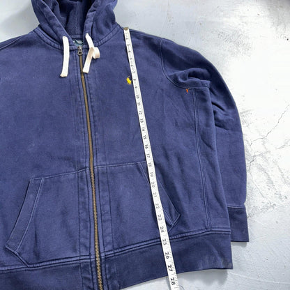 Polo Ralph Lauren VTG Full Zip Hoodie Men’s Size XL Cotton Blue Jacket 90s