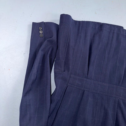 1940s 1950s VTG Mens Double Breast Suit 36 Jacket Coat Navy Union Rockabilly USA