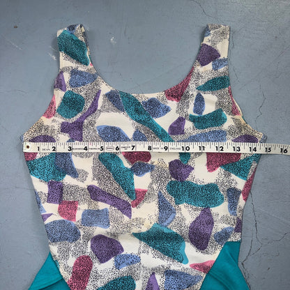 VTG 80s 90s The Body Co Leotard Biketard Women's M Soda Beach Summer Swim Suit