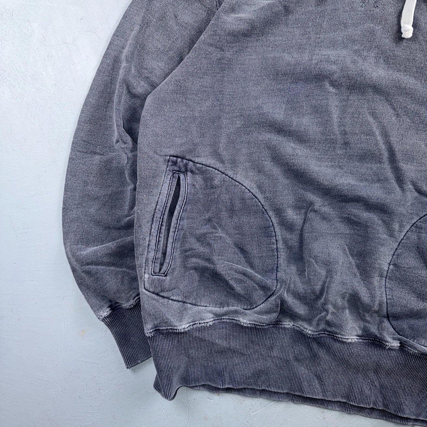 Todd Snyder Canada Hoodie L Blue Metal Popover Sweatshirt Distressed VTG Stlye