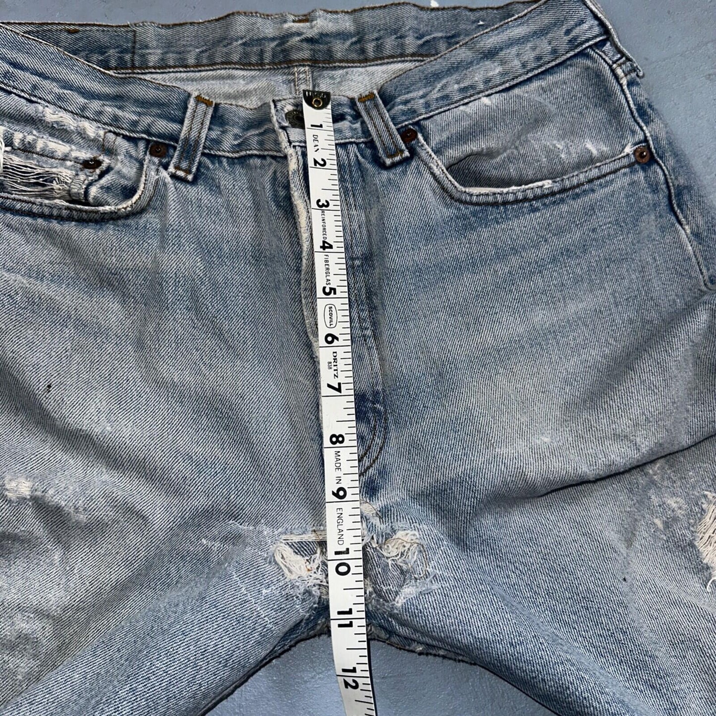 Levis 501 Vintage 80s USA XX 90s Straight Leg Jeans 33x36 Light Wash Act 30x31